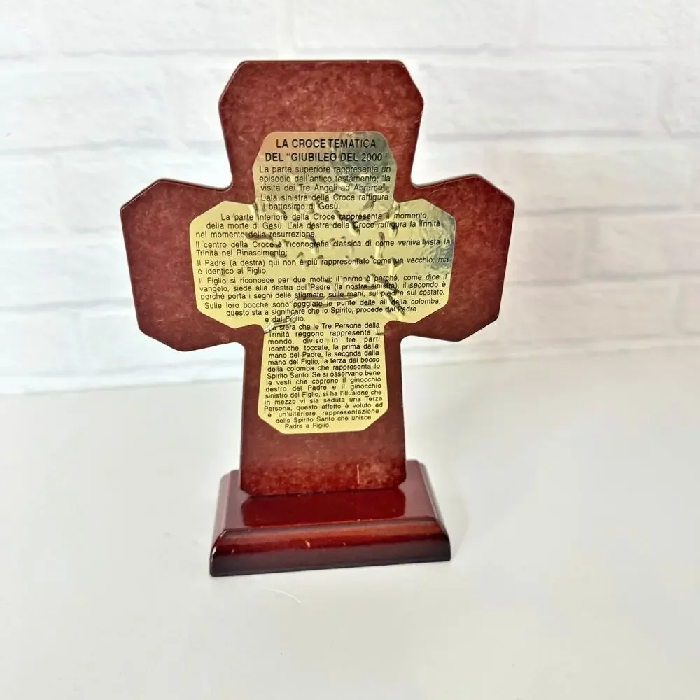 Beautiful Wooden Cross wth Story La Croce Tematica Del Giubileo del 2000